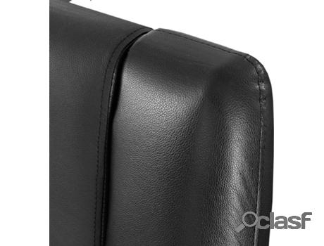 Cama Avignon (Negro - Piel -230x210x72 cm)