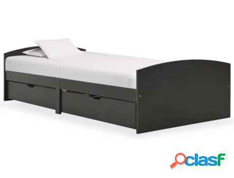 Cama VIDAXL (Gris - Madera - Compatible con Colchón: 90x200