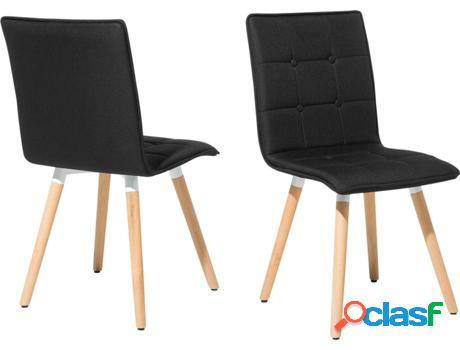 Conjunto 2 Sillas de Comedor Brooklyn (Negro - Poliéster