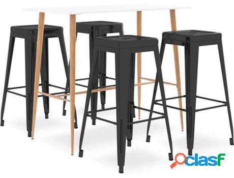 Conjunto de Bar VIDAXL 5 Piezas 3057429 (Blanco - MDF - 120
