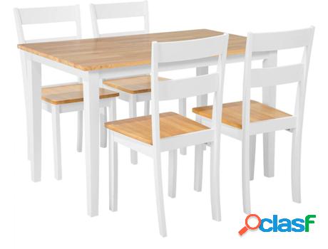 Conjunto de Comedor Georgia (Blanco - Madera -68x114x75 cm)