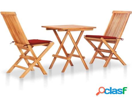 Conjunto de Jardín VIDAXL Bistró 3063231 (Marrón - Teca -