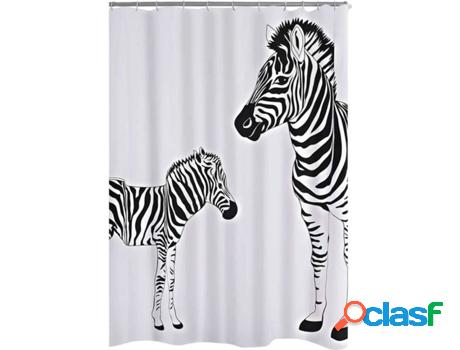 Cortina de Ducha RIDDER Zebra (Tejido - 180x200 cm - Negro)