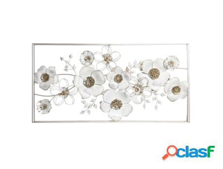 Decoración De Pared Dkd Home Decor Dorado Metal Blanco
