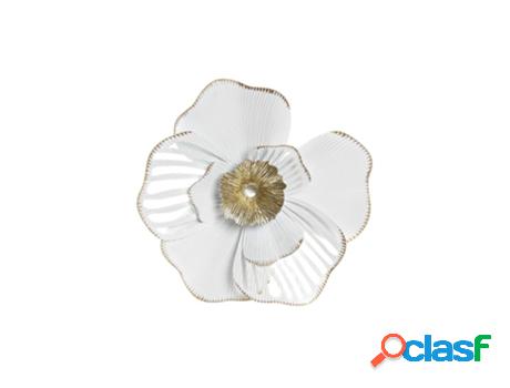 Decoración De Pared Dkd Home Decor Dorado Metal Blanco