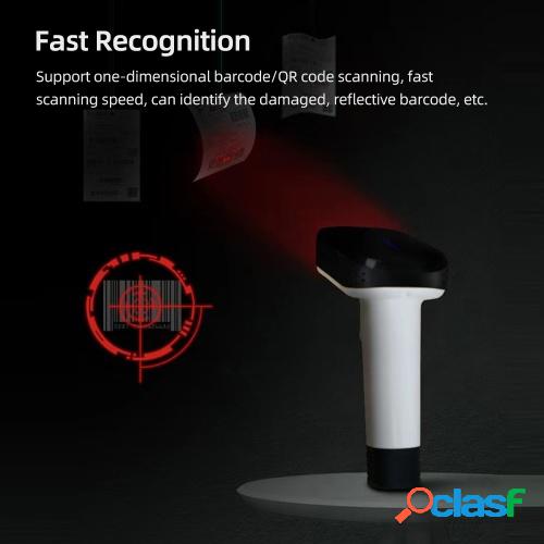 Escáner de código de barras de mano USB con cable + 2.4G +