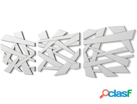 Espejo de Pared DEKOARTE Gran Tríptico (Plateado - 3 Piezas