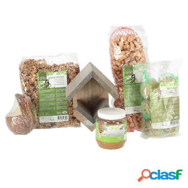 Esschert Design Juego completo de comedero para pájaros L