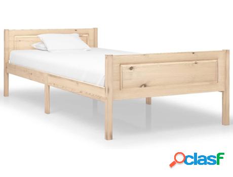 Estructura de Cama VIDAXL (Madera - Marrón - Compatible con