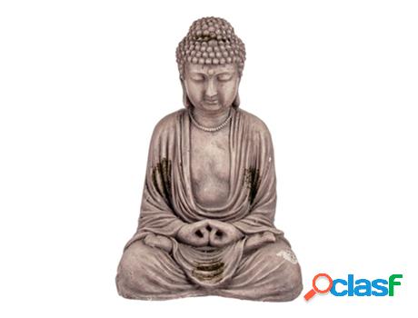 Figura Decorativa Para Jardín Buda Gris Poliresina (22,5 X