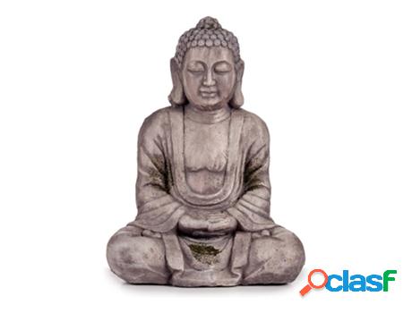 Figura Decorativa Para Jardín Buda Gris Poliresina (25 X 57