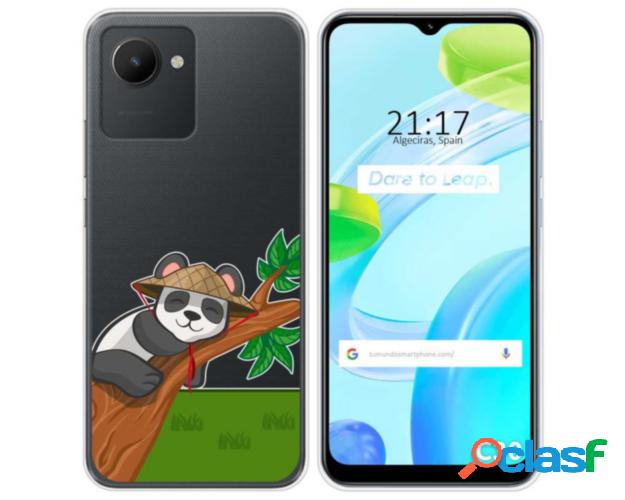 Funda Silicona Transparente para Realme C30 diseño Panda