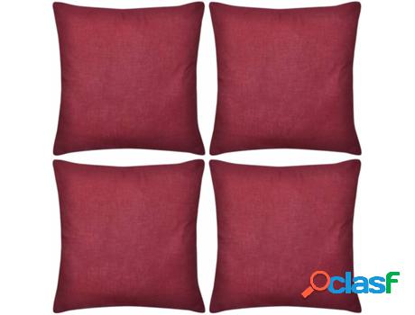 Fundas para Cojines VIDAXL Algodón 4 Uni. (Rojo - 40 x 40