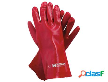 Guantes pvc rojo 35 cm. (par)
