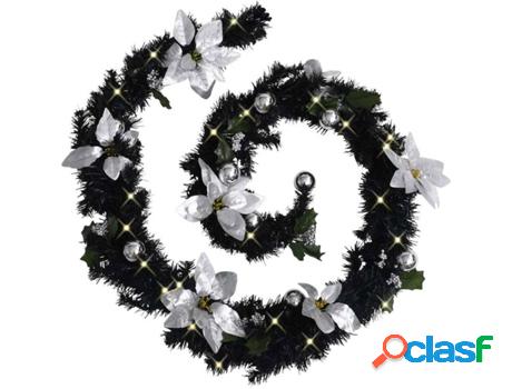 Guirnalda de Navidad VIDAXL Luces LED (PVC - Negro - 2.7 m)