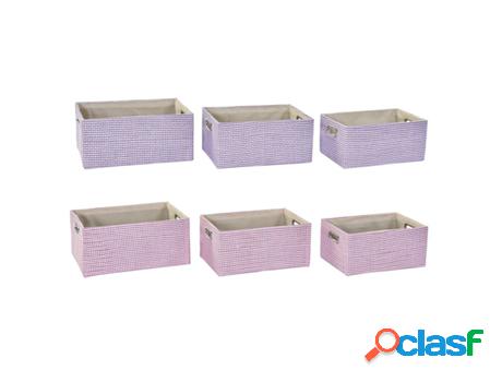 Juego De Cestas Dkd Home Decor Poliéster (40,5 X 27,5 X 18