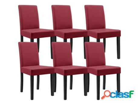 Juego de Sillas de Comedor [EN.CASA] Rojo oscuro (cuero
