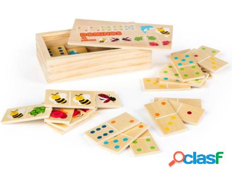 Juguete de Madera WOOMAX Dominó 28 piezas (8x4x0,5 cm - 2