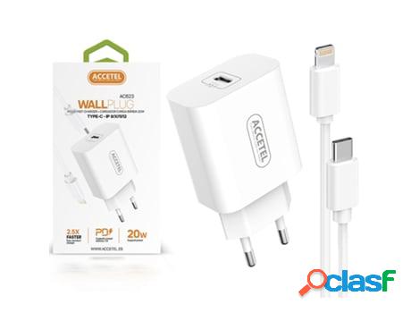 Kit Cargador PD + Cable Lightning AC623 Rápida Carga 2.5X