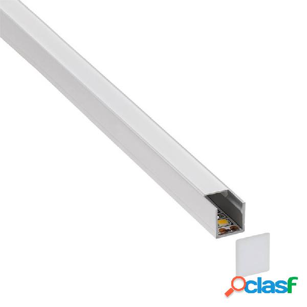 Kit - perfil cub para tiras led 1 metro