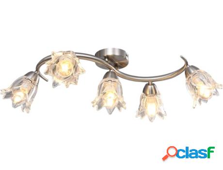 Lámpara de Techo VIDAXL Vidrio Tulipa (200 W - 5 Un)