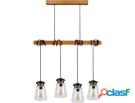 Lámpara de Teto TOSEL Harlem B (Madera - Negro - 80 x 15,5