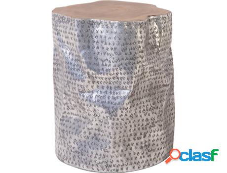 Mesa Auxiliares Gordon (Plateado - Madera de Teca -37x39x46