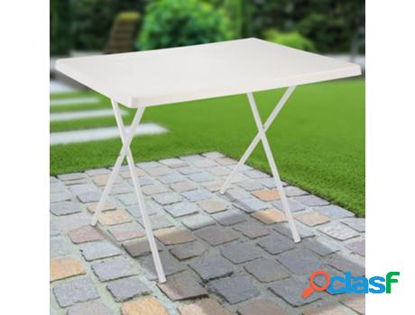 Mesa De Camping Plegable Y Ajustable HI (Blanco - Acero)