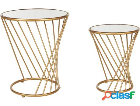 Mesa de Apoio BELIANI Twist (Ferro - Dourado - 50 x 50 x 59