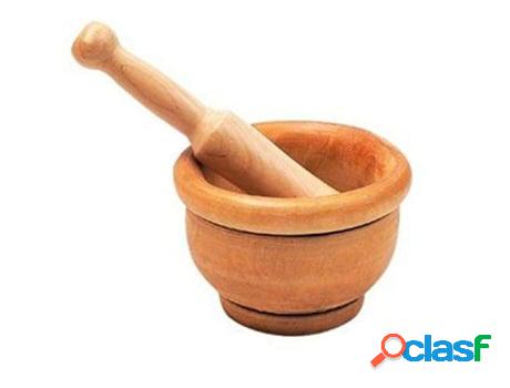 Mortero madera con mango 12 cm