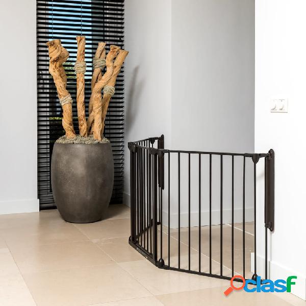 Noma Puerta de seguridad de 3 paneles Modular metal negro
