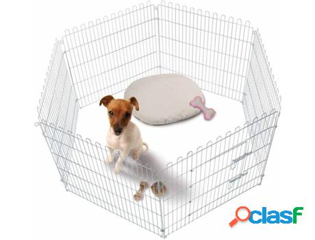 Parque para Perros FLAMINGO (Plateado - 160 x 80 cm - Metal)