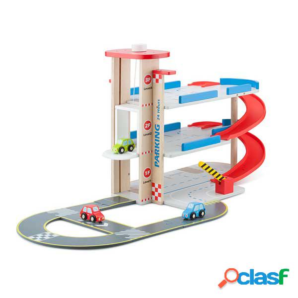Parquing de Madera con 3 Coches