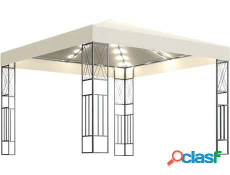 Pérgola VIDAXL con Luz LED (Beige - Tela - 300x300x260 cm)