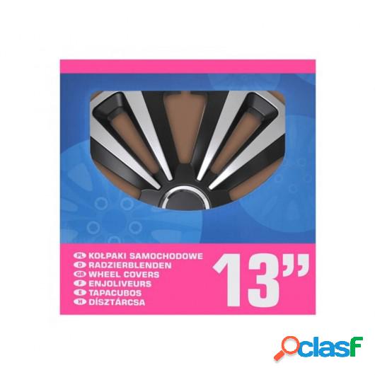 ProPlus Juego de tapacubos 4 unidades Terra plateado y negro