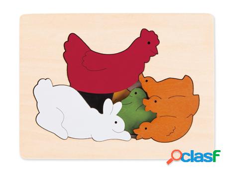 Puzzle HAPE TOYS (Madera - Rojo - 15 x 11,2 x 1,8)