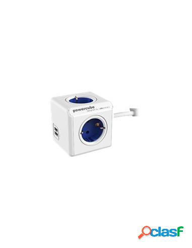 REGLETA POWERCUBE EXTENDED USB 4 TOMAS WHITE/BLUE 1.5M