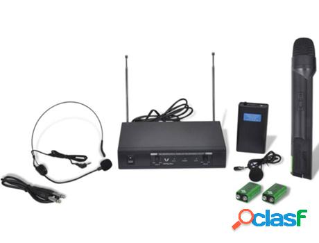 Receptor VIDAXL Inalámbrico con Micrófono VHF