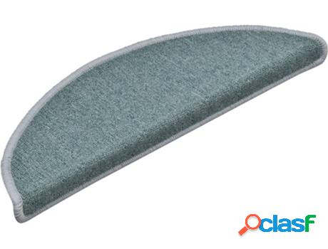 Set 15 Alfombras de Escalera VIDAXL Liso Semicircular (Azul