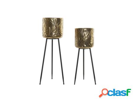 Set De Macetas Dkd Home Decor Dorado Metal Verde (30 X 30 X