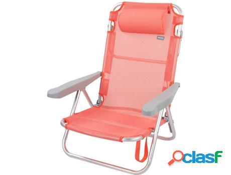 Silla Plegable AKTIVE Multi Posiciones (Coral - Textilene -