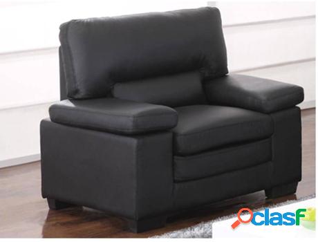 Sillón VENTE UNIQUE 1 plaza (Piel - Negro - 96x109x90 cm)