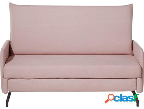 Sofá Cama BELIANI Belfast (Rosa - Poliéster -80x140x68 cm)