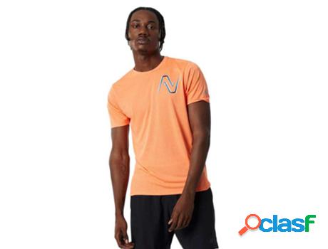T-shirt NEW BALANCE Impact Run (M - Laranja)