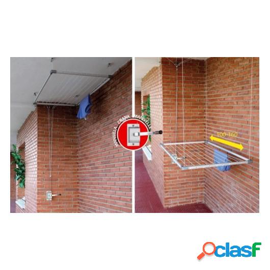 Tendedero Techo Exten 100-160Cm Alu Con Manivela Tz
