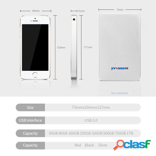 "Yvonne 2.5 ""USB 3.0 HDD Disco duro portátil externo