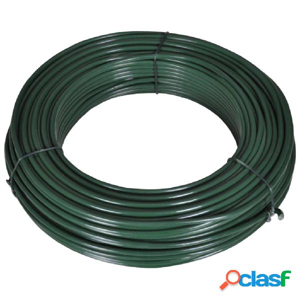 vidaXL Alambre para vallas 80 m 2,1/3,1 mm acero verde