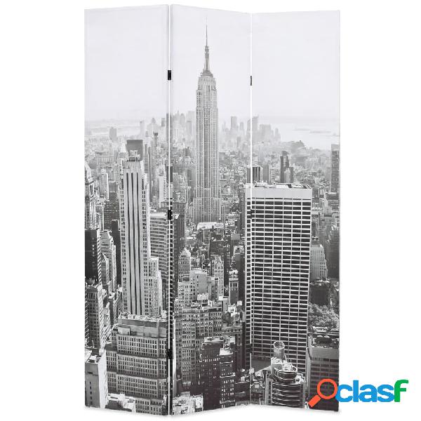 vidaXL Biombo divisor plegable 120x170 cm Nueva York blanco