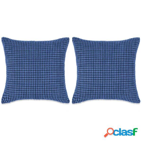 vidaXL Cojines de terciopelo 45x45 cm azul 2 unidades
