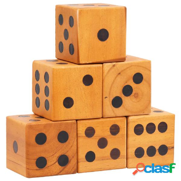 vidaXL Juego de dados de patio gigantes 6 piezas madera